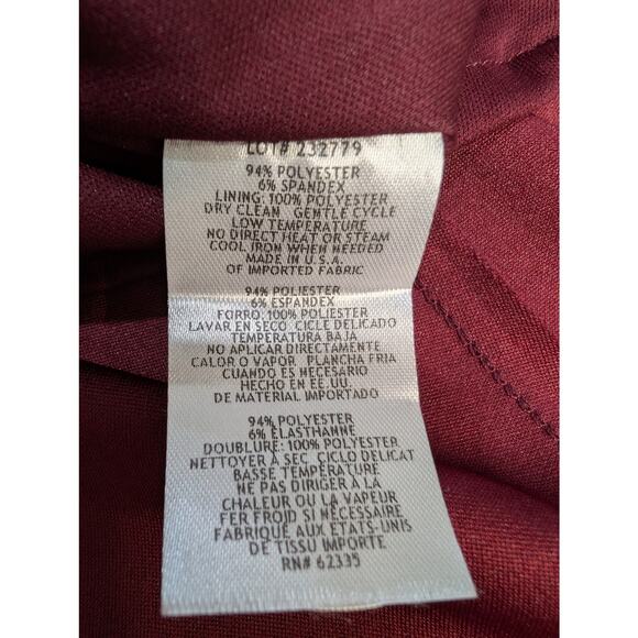 Betsy & Adam 22W Burgundy One Shoulder Formal Gown NWT - Picture 8 of 8